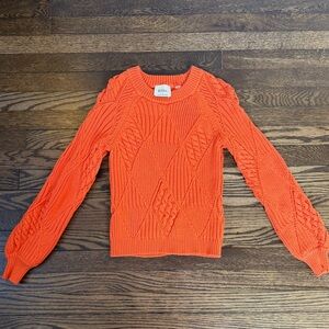 Elie Tahari Vibrant Orange Crew Neck Sweater
